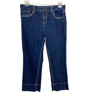 Tommy Hilfiger Womens Dark Wash "American Hope" Classic Rise Crop Jeans Size 10